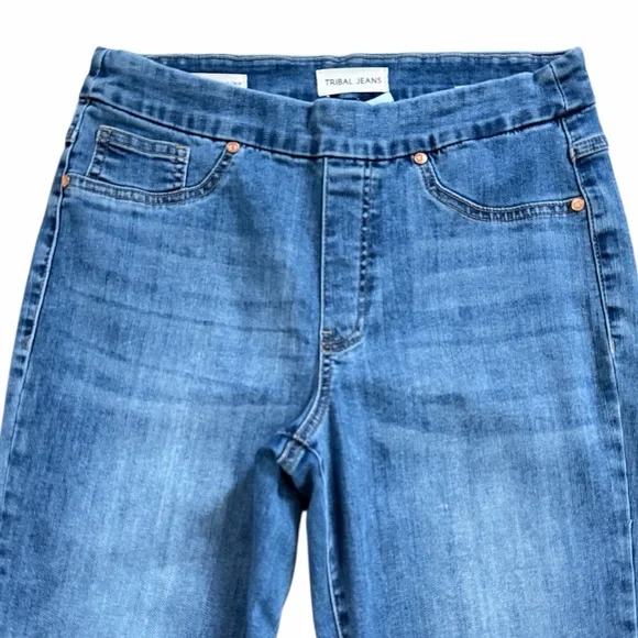 Tribal Jeans Audrey Mid-Rise Straight Crop Pull On Jeans Size 8 - Picture 4 of 13